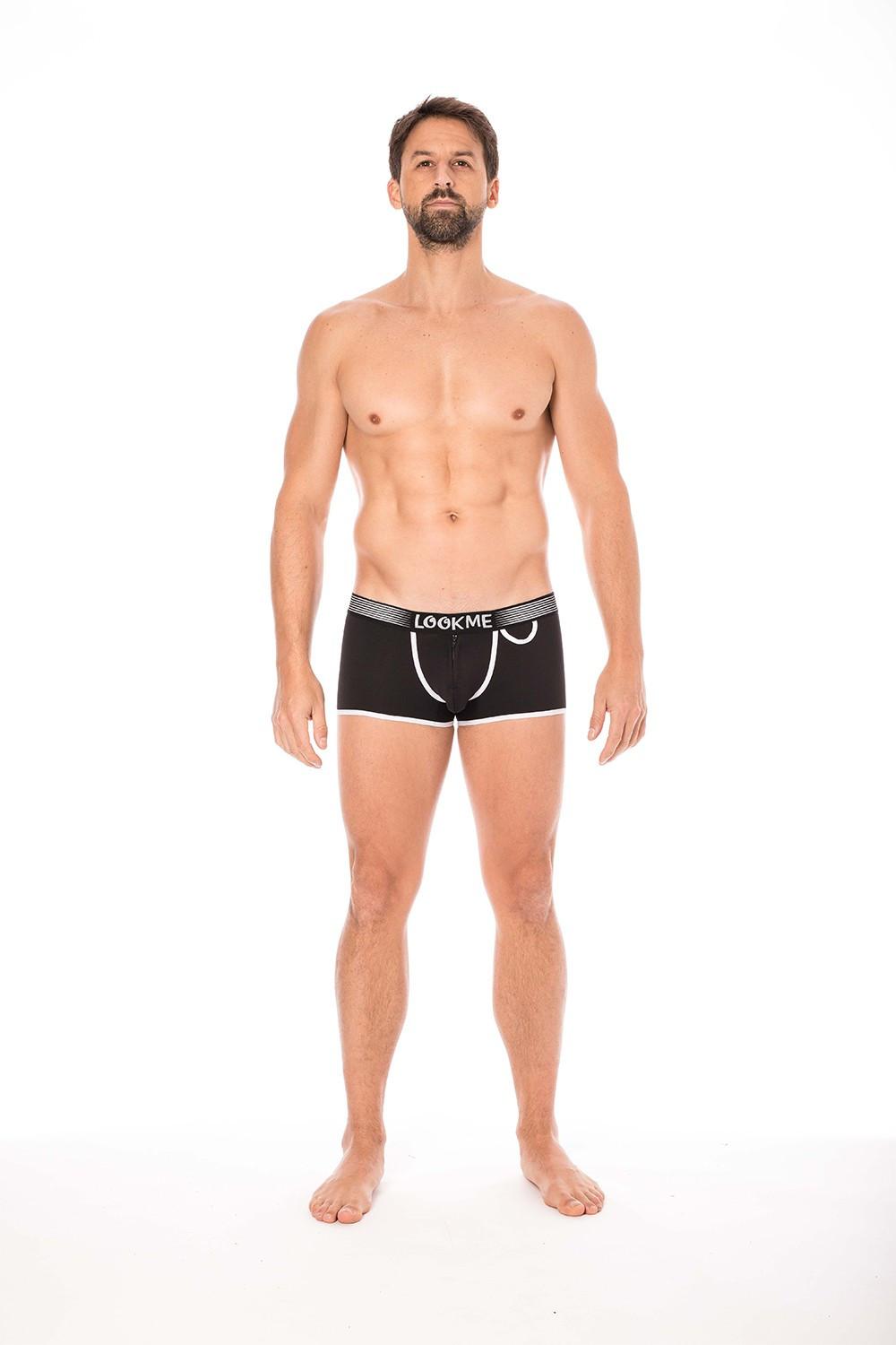 Mini-Pants noir échancré avec zip