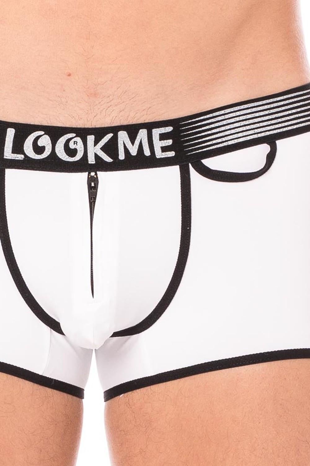 Mini-Pants blanc échancré avec zip