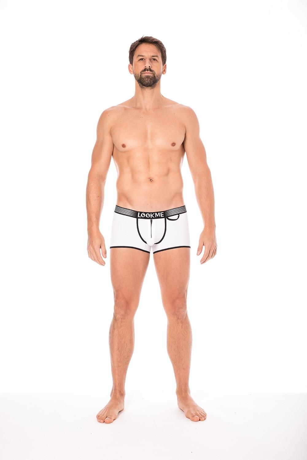 Mini-Pants blanc échancré avec zip