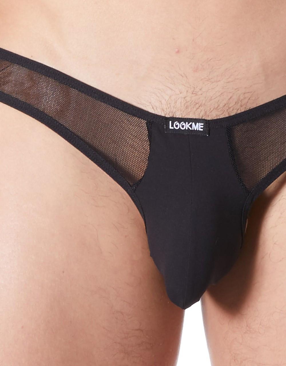 String noir sexy avec fine résille