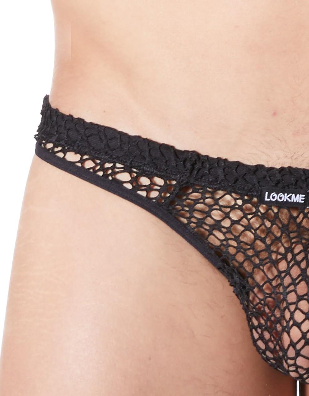 String noir sexy filet irrégulier fétichiste