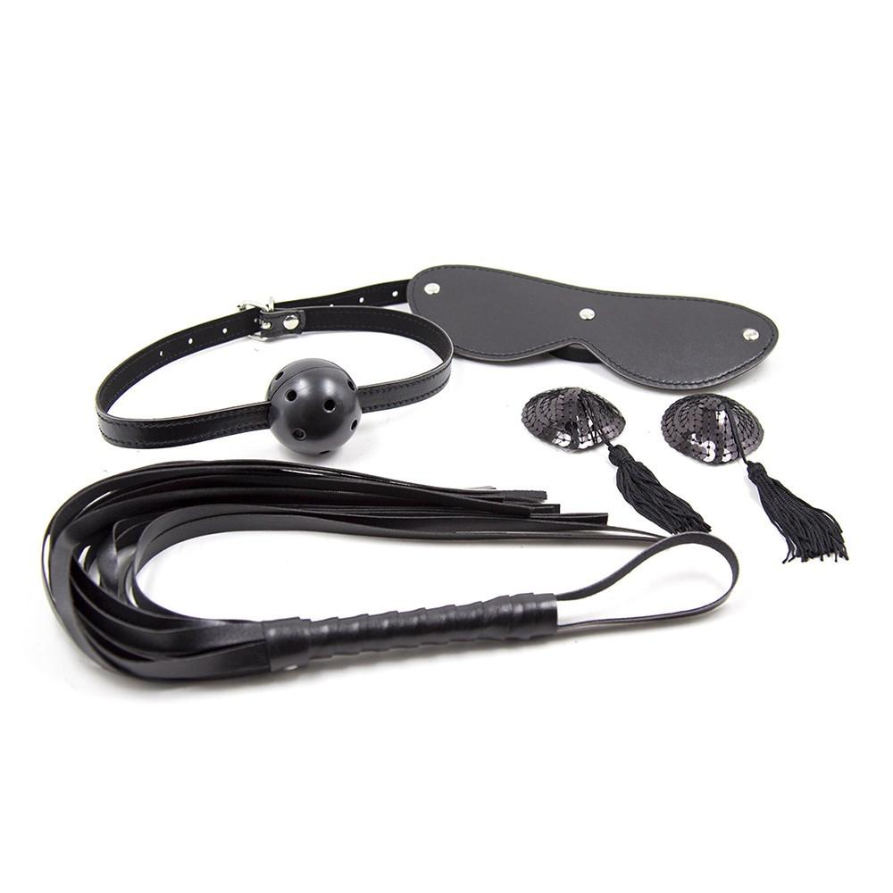 Ensemble Bondage noir – 4 pièces