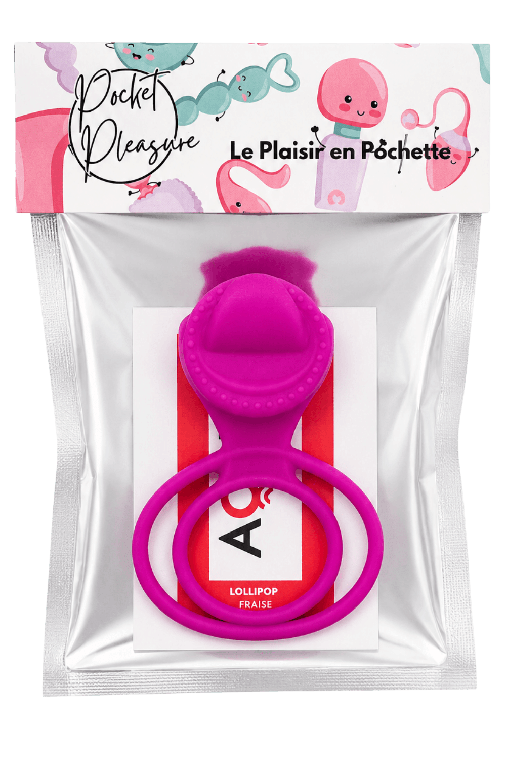 Anneau vibrant 1 seul mode de vibration très extensible rose Pocket Pleasure 1 dosette de lubrifiant