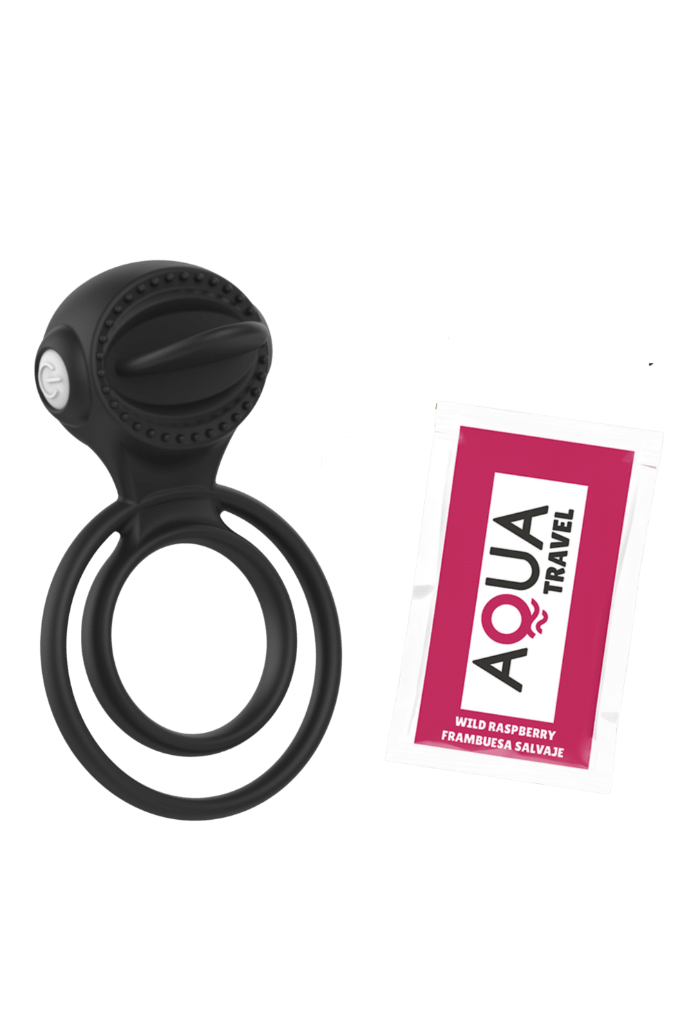 Anneau vibrant 1 seul mode de vibration très extensible noir Pocket Pleasure 1 dosette de lubrifiant