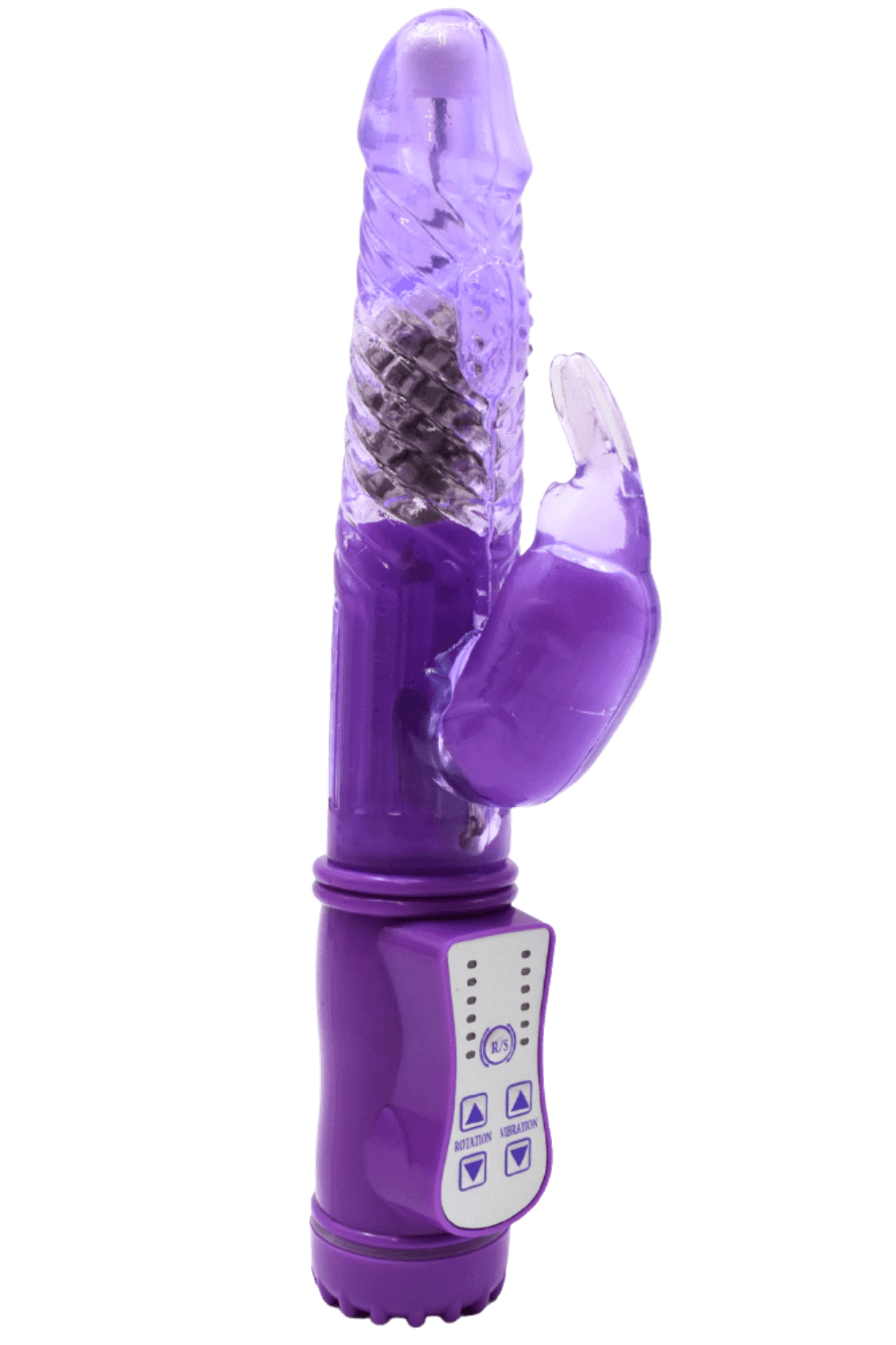 Vibromasseur Rabbit Violet Rotation Vibration 36 Modes 1 dosette de lubrifiant — Pocket Pleasure