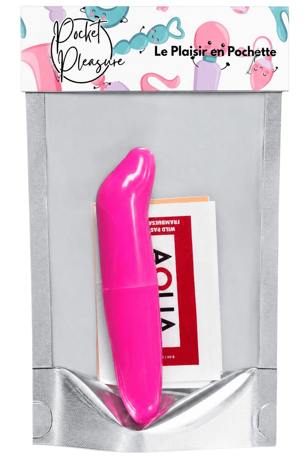 Vibromasseur Tête Incurvée Rose 1 dosette de lubrifiant — Pocket Pleasure