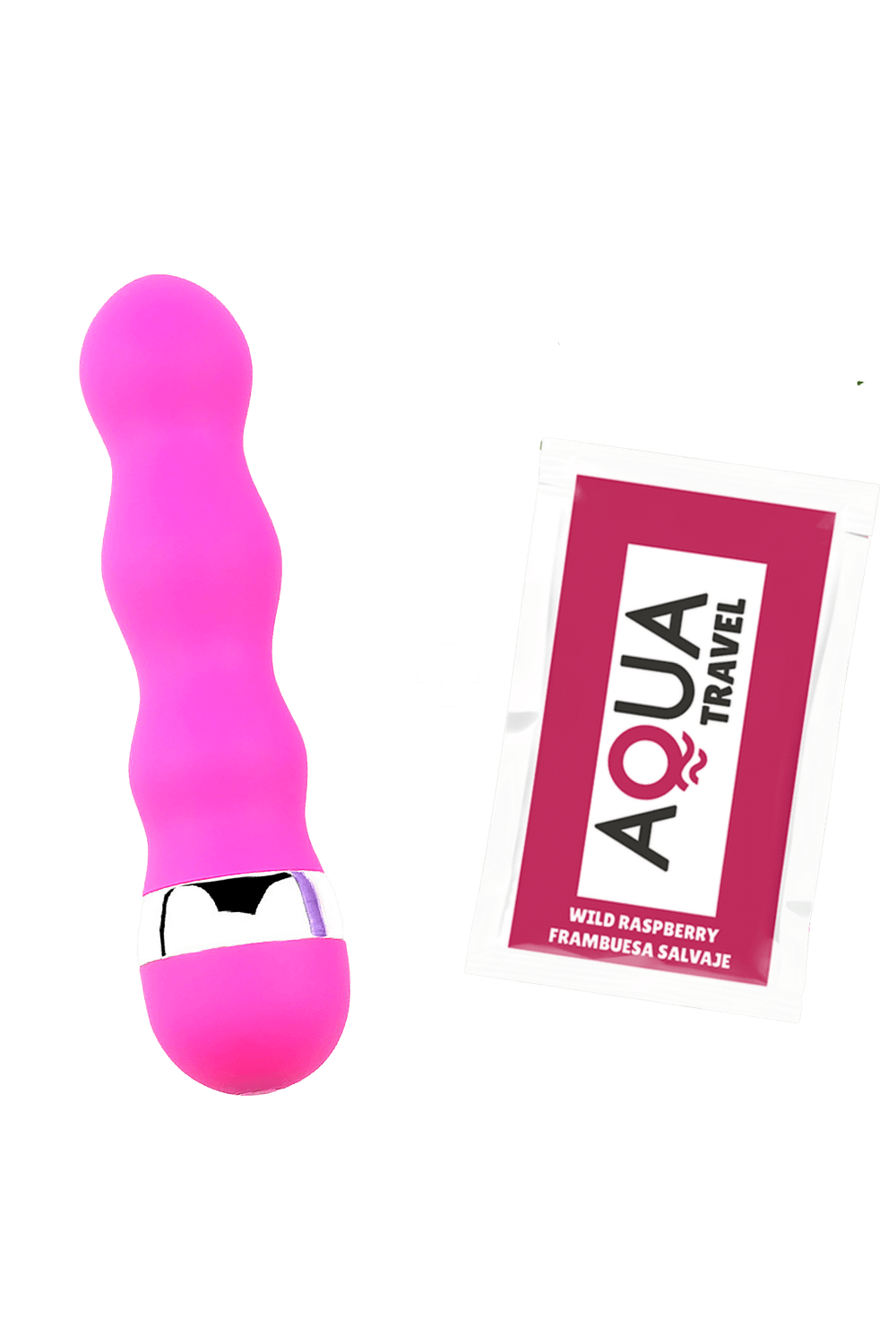 Mini Vibromasseur rose ondulés Pocket Pleasure 1 dosette de lubrifiant