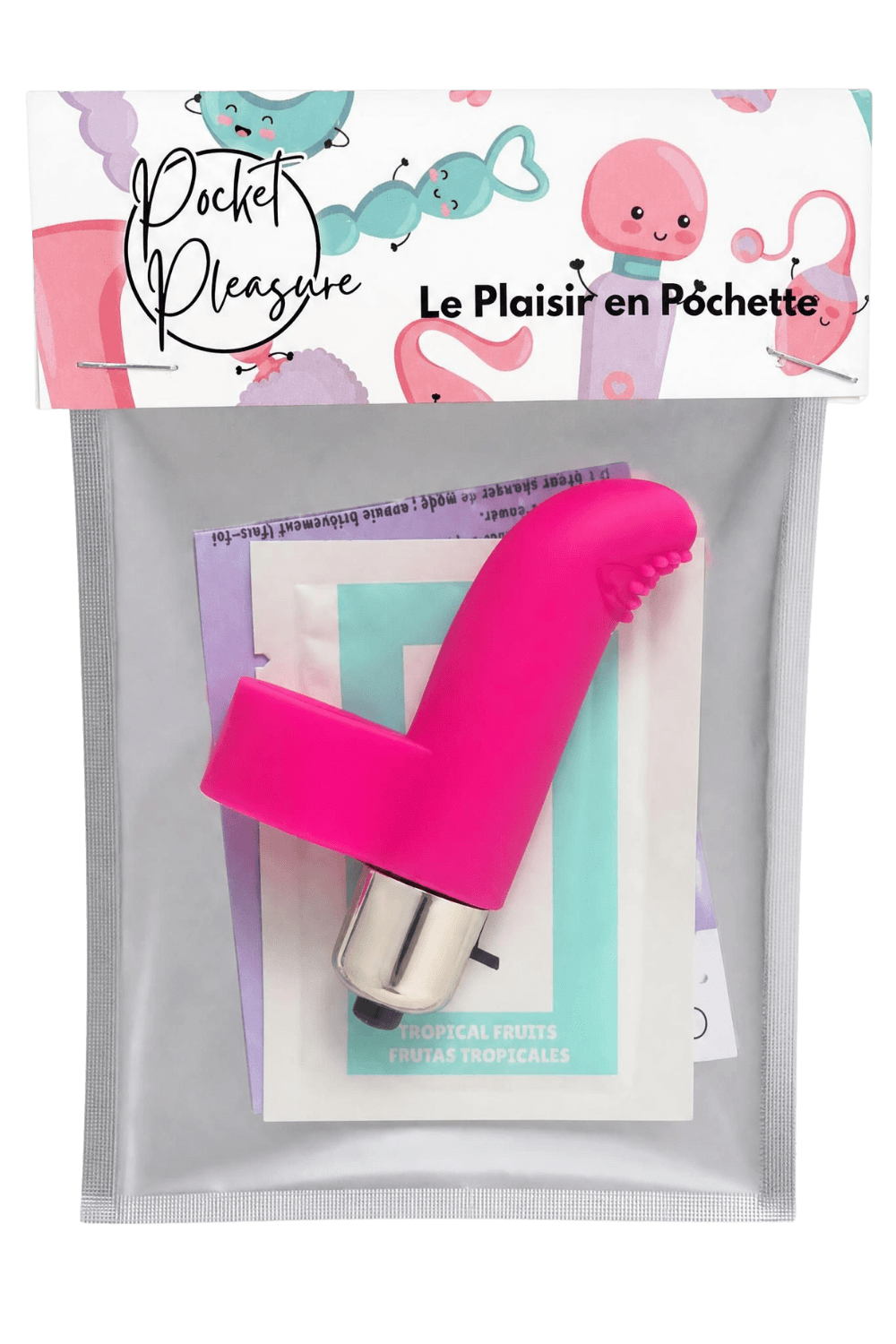 Doigt Chinois Vibrant Picots Rose 1 dosette de lubrifiant — Pocket Pleasure