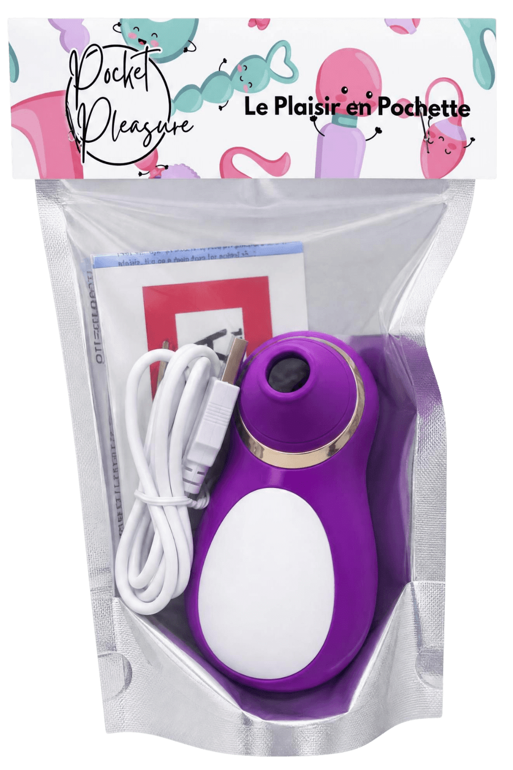 Stimulateur Clitoridien Pingouin à Langue Fuchsia 1 dosette de lubrifiant — Pocket Pleasure