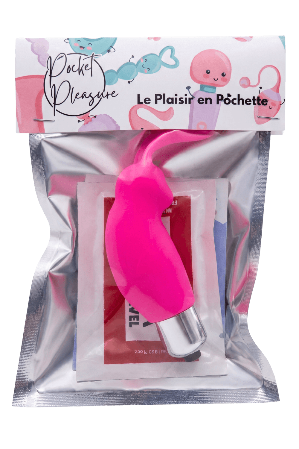 Mini Stimulateur Clitoridien Lapin Rose 1 dosette lubrifiant — Pocket Pleasure
