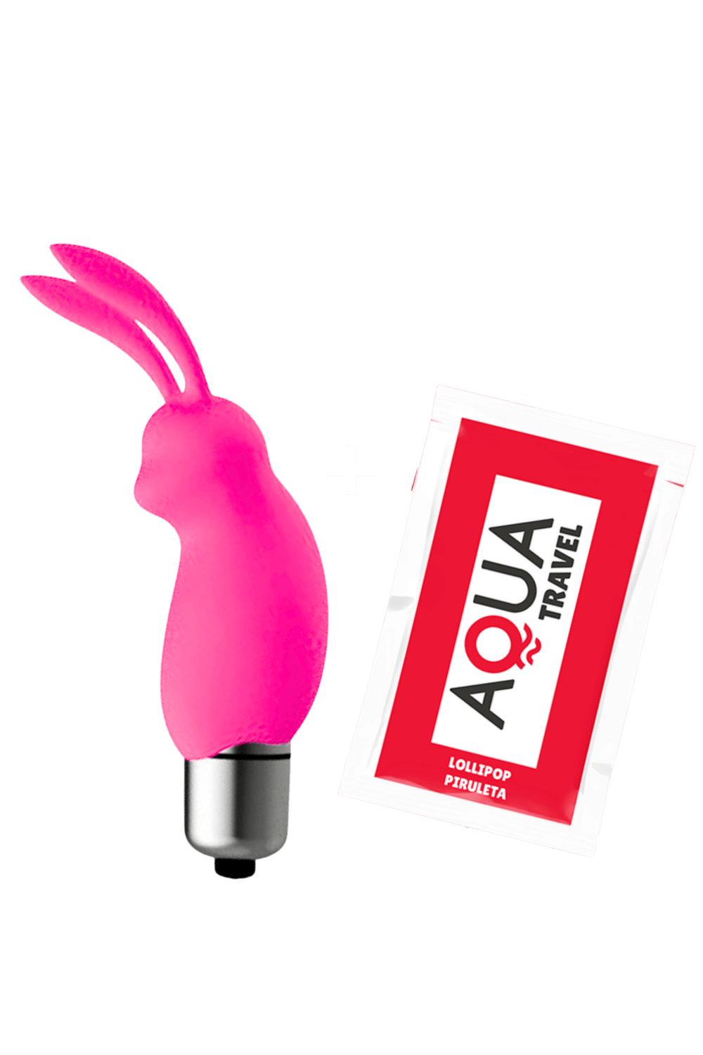 Mini Stimulateur Clitoridien Lapin Rose 1 dosette lubrifiant — Pocket Pleasure