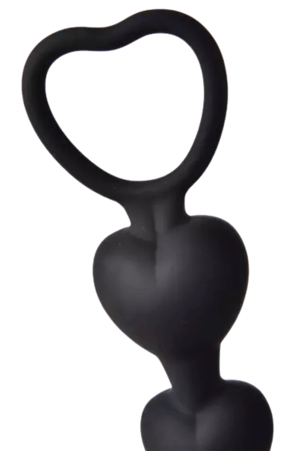 Chapelet Anal Cœur Silicone Noir 1 dosette de lubrifiant — Pocket Pleasure