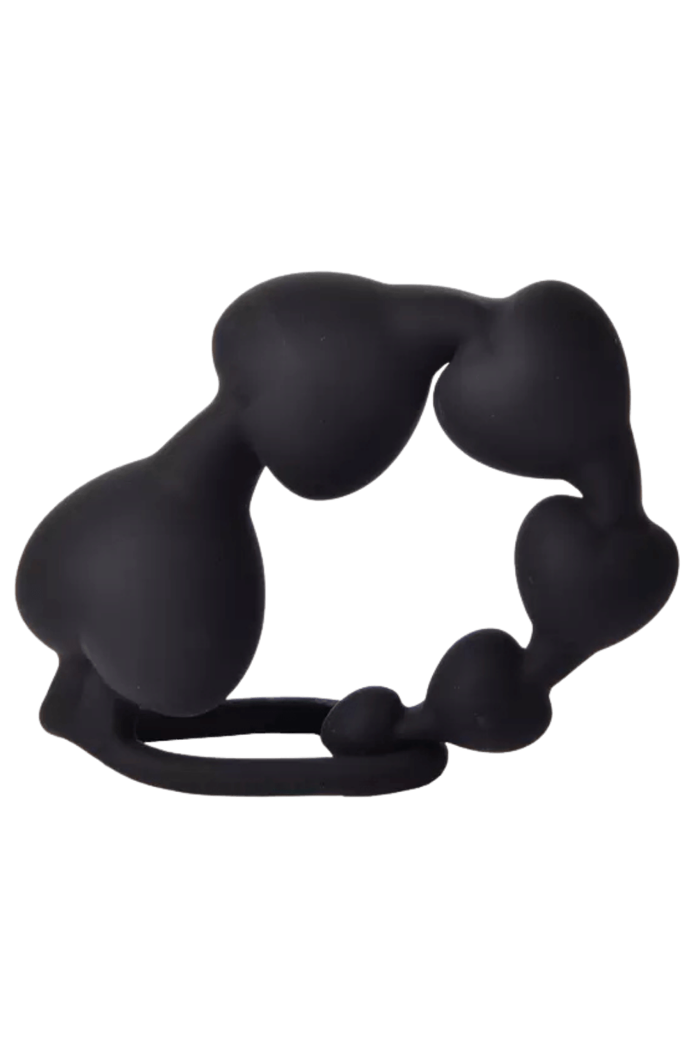Chapelet Anal Cœur Silicone Noir 1 dosette de lubrifiant — Pocket Pleasure