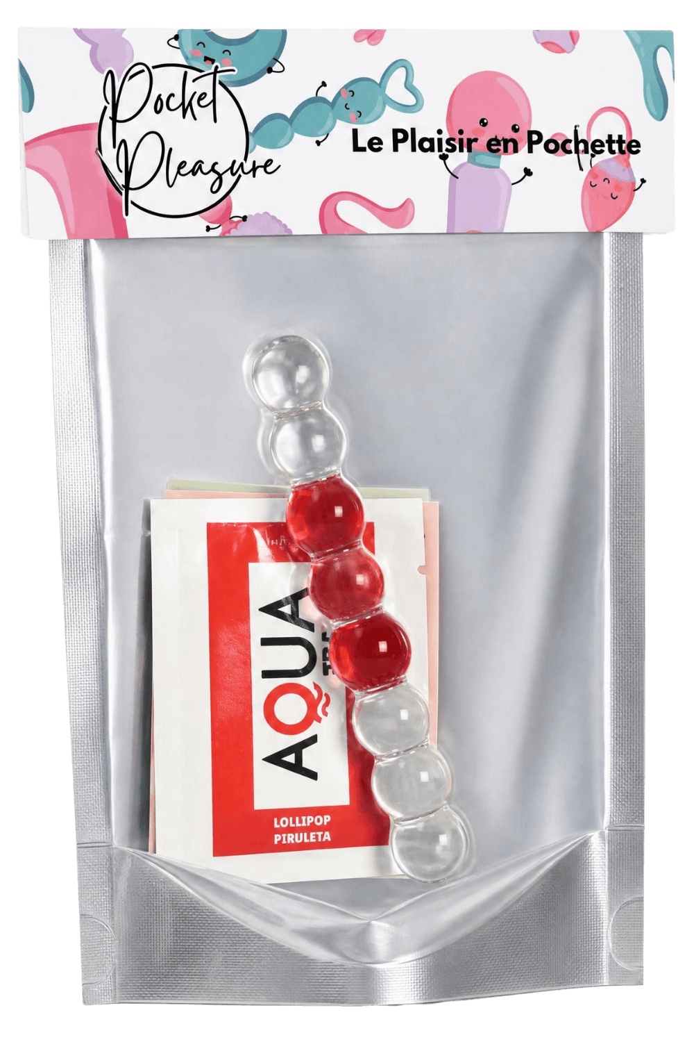 Chapelet Anal en Verre Transparent 1 dosette de lubrifiant — Pocket Pleasure