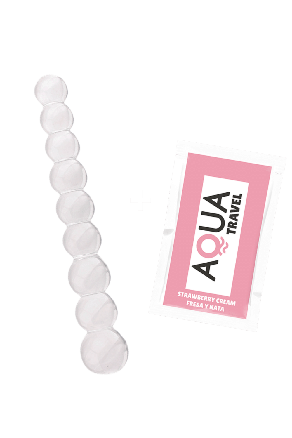 Chapelet Anal en Verre Transparent 1 dosette de lubrifiant — Pocket Pleasure