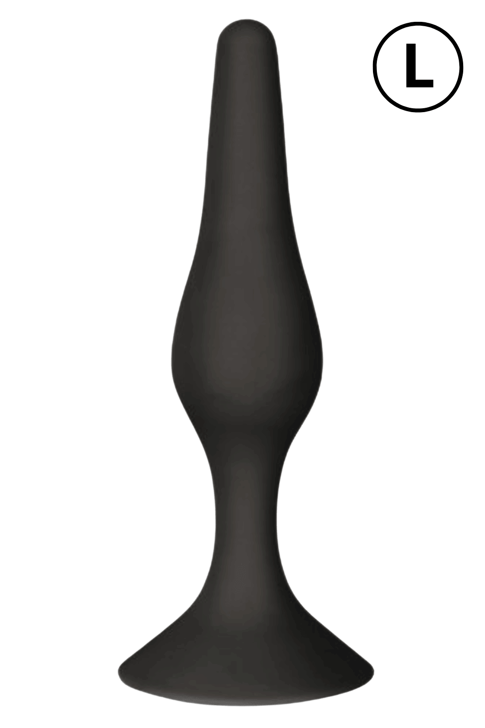 Plug Anal Noir en Silicone L avec Ventouse Taille L 12,7 cm Pocket Pleasure 1 dosette de lubrifiant