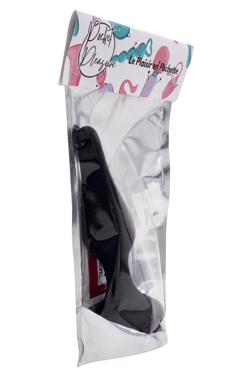 Plug Anal Noir en Silicone M avec Ventouse Taille M 11,3 cm Pocket Pleasure 1 dosette de lubrifiant