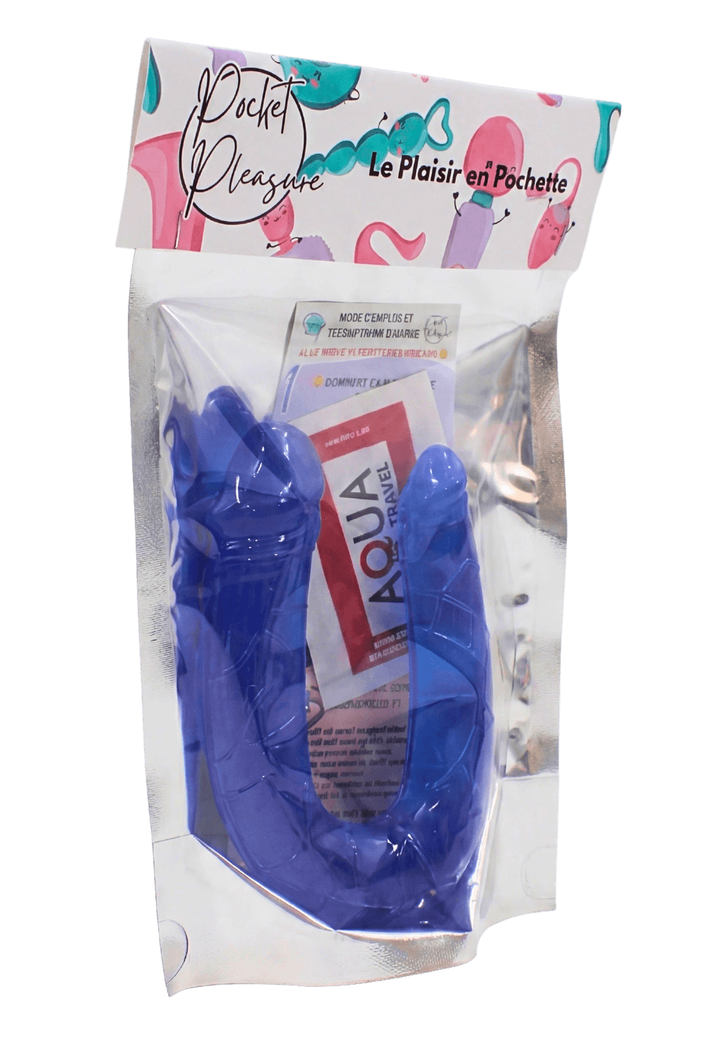 Double Dong Flexible Bleu Pocket Pleasure 1 dosette de lubrifiant