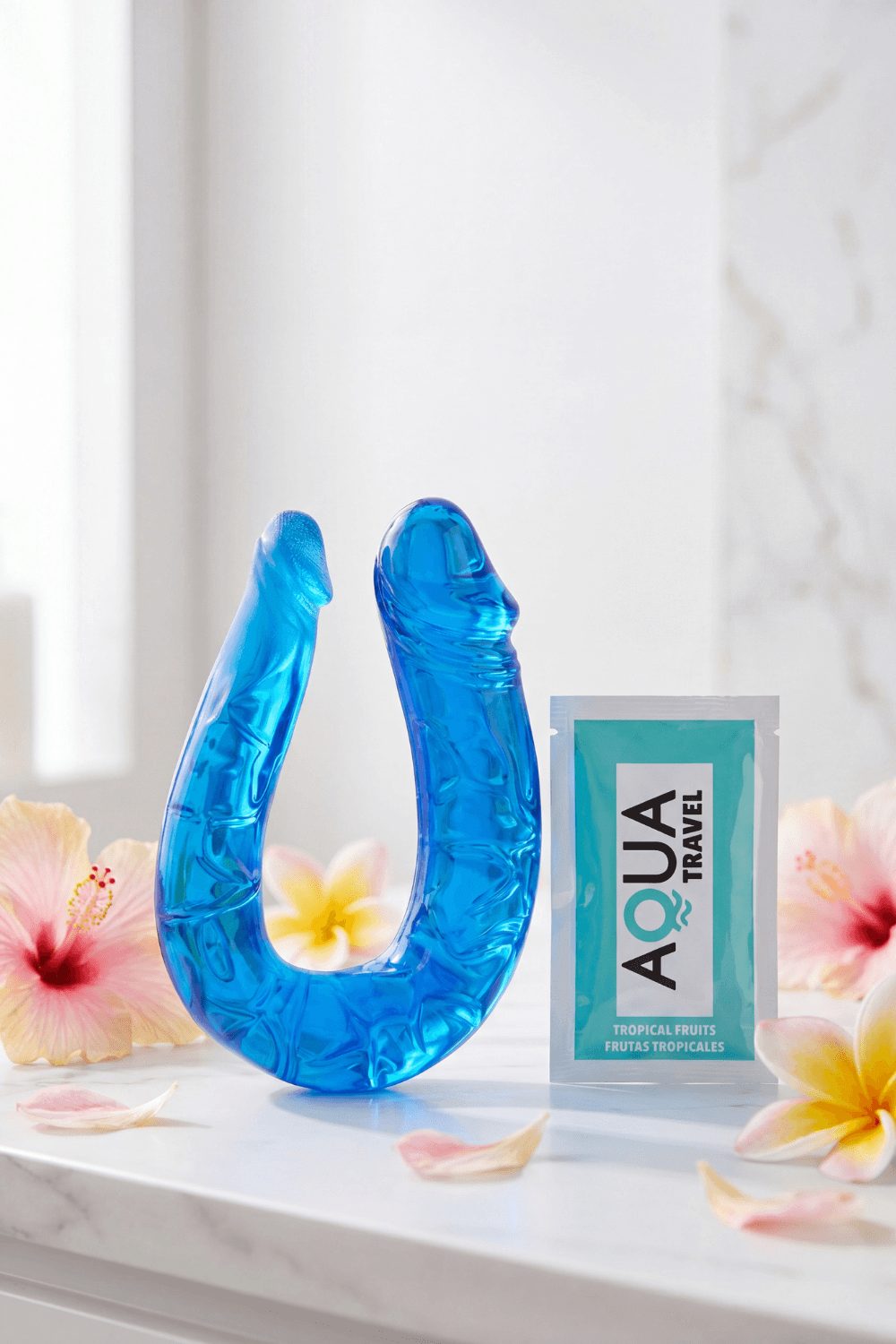 Double Dong Flexible Bleu Pocket Pleasure 1 dosette de lubrifiant