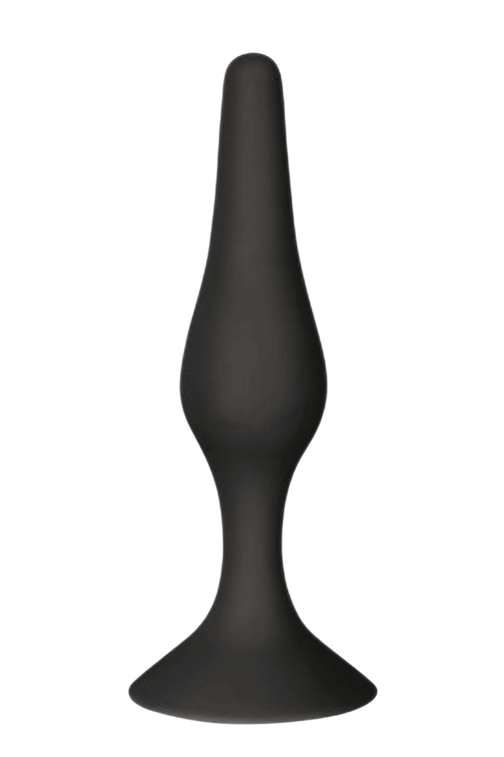 Plug Anal Noir en Silicone S avec Ventouse Taille S 10,5 cm Pocket Pleasure 1 dosette de lubrifiant