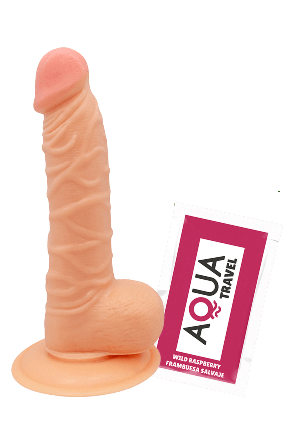 Gode Réaliste Ventouse avec Testicules 1 dosette de lubrifiant — Pocket Pleasure
