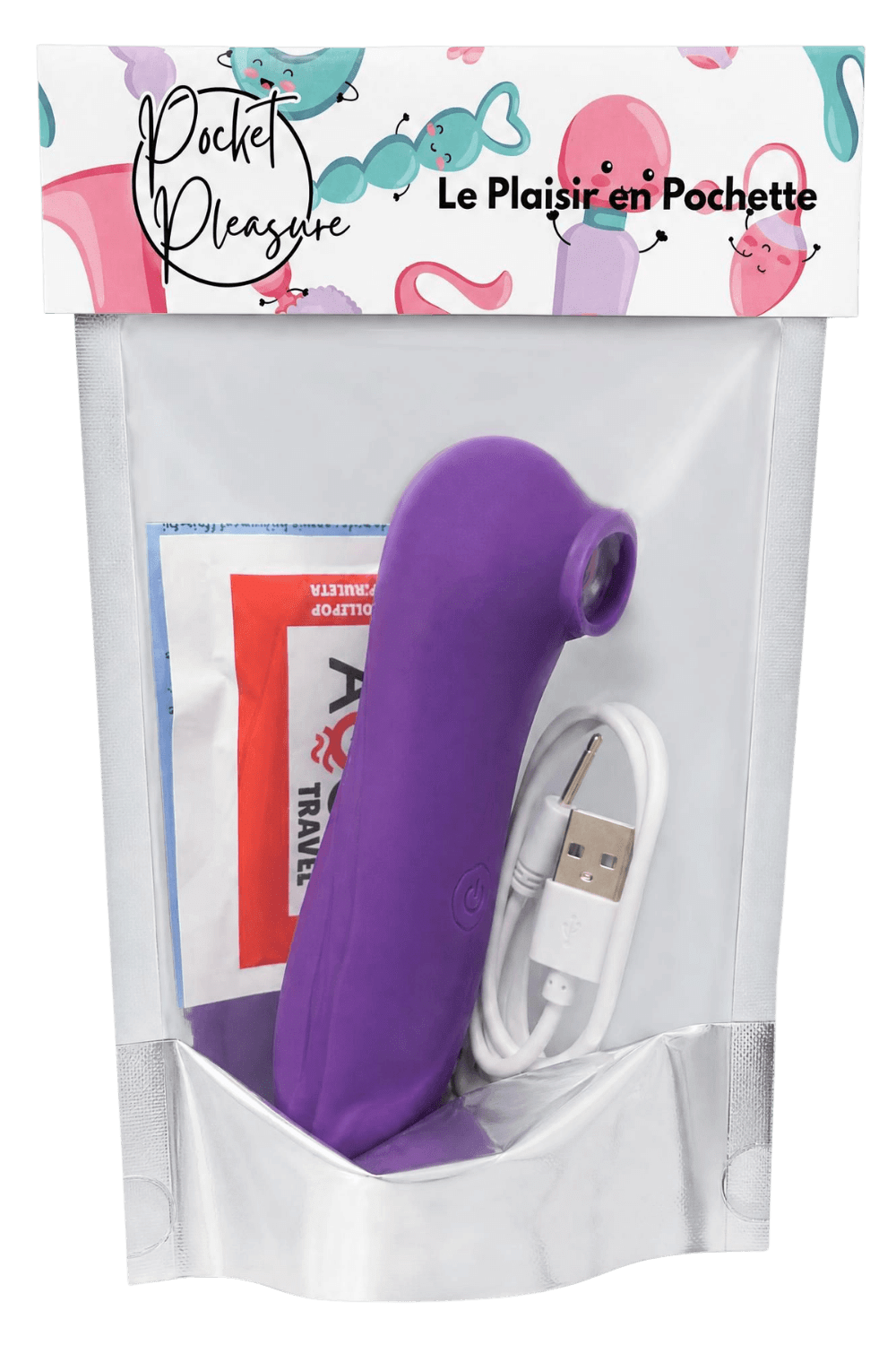 Stimulateur Clitoridien Vibrant Sans Contact Violet 1 dosette de lubrifiant — Pocket Pleasure