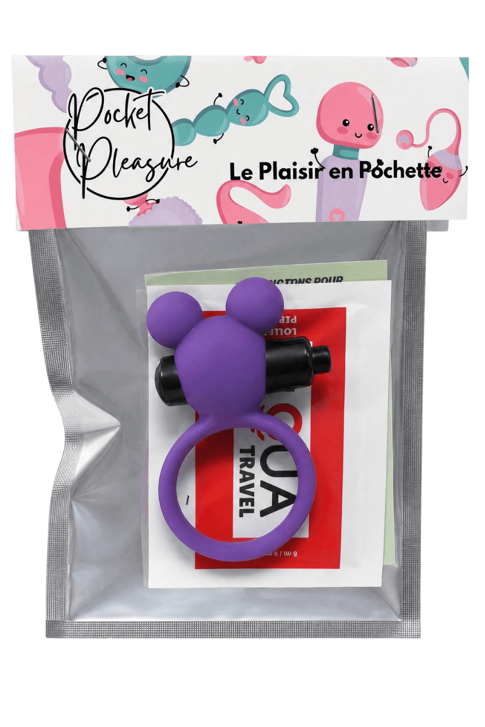 Anneau Vibrant Ourson Violet 1 dosette de lubrifiant — Pocket Pleasure
