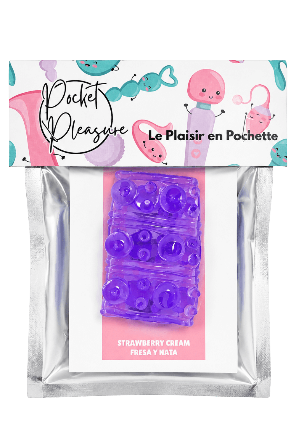 Gaine Pénienne Picots Violette 1 dosette lubrifiant — Pocket Pleasure