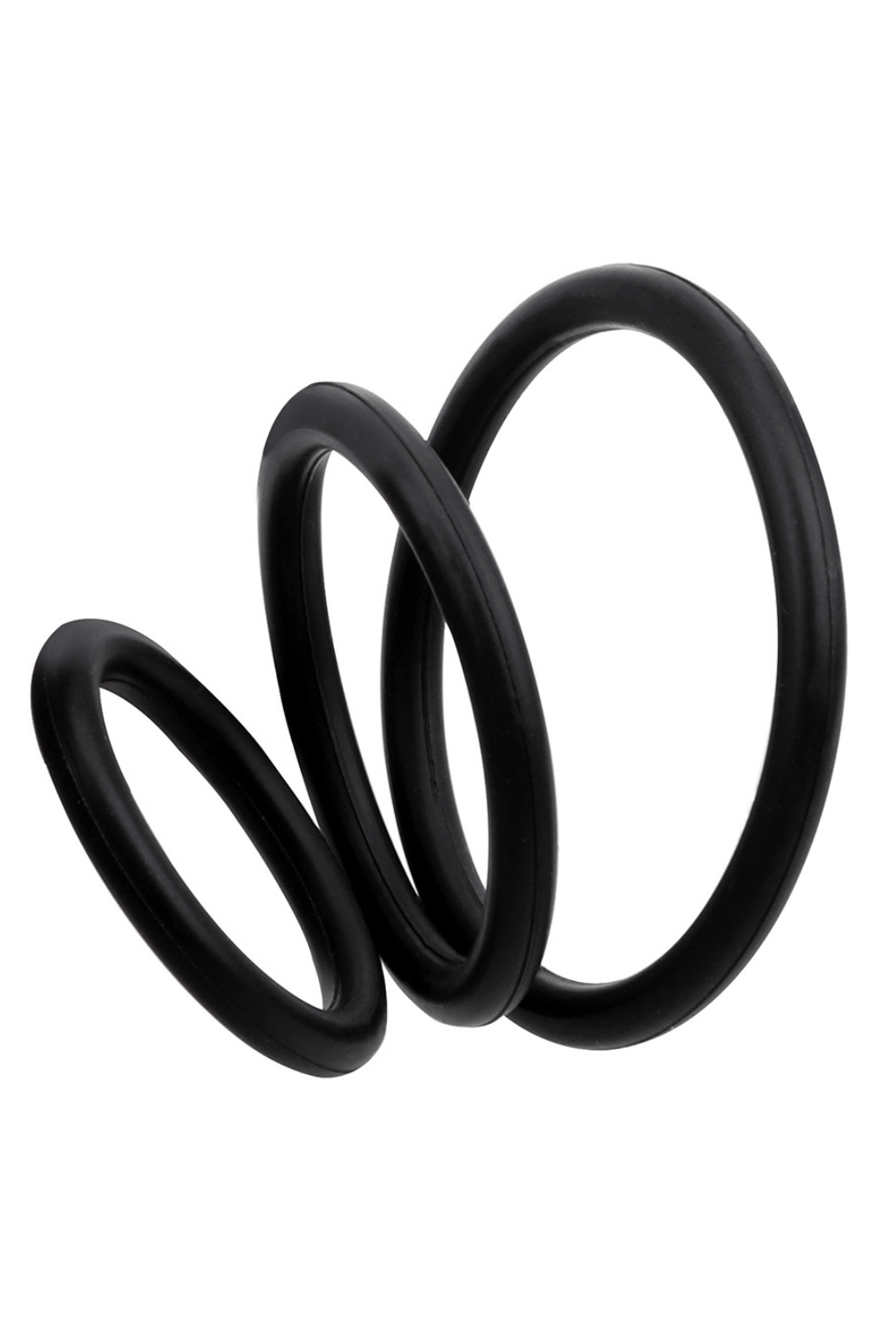 Trio d’Anneaux Péniens Silicone Noir Pocket Pleasure 1 dosette de lubrifiant