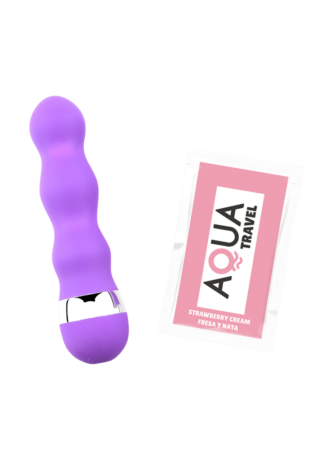 Mini Vibromasseur violet ondulés Pocket Pleasure 1 dosette de lubrifiant