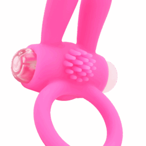 Anneau Vibrant Rabbit Rose Silicone 1 dosette de lubrifiant — Pocket Pleasure
