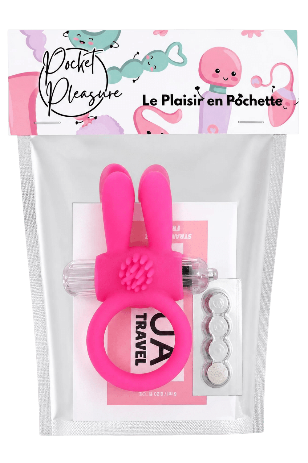 Anneau Vibrant Rabbit Rose Silicone 1 dosette de lubrifiant — Pocket Pleasure