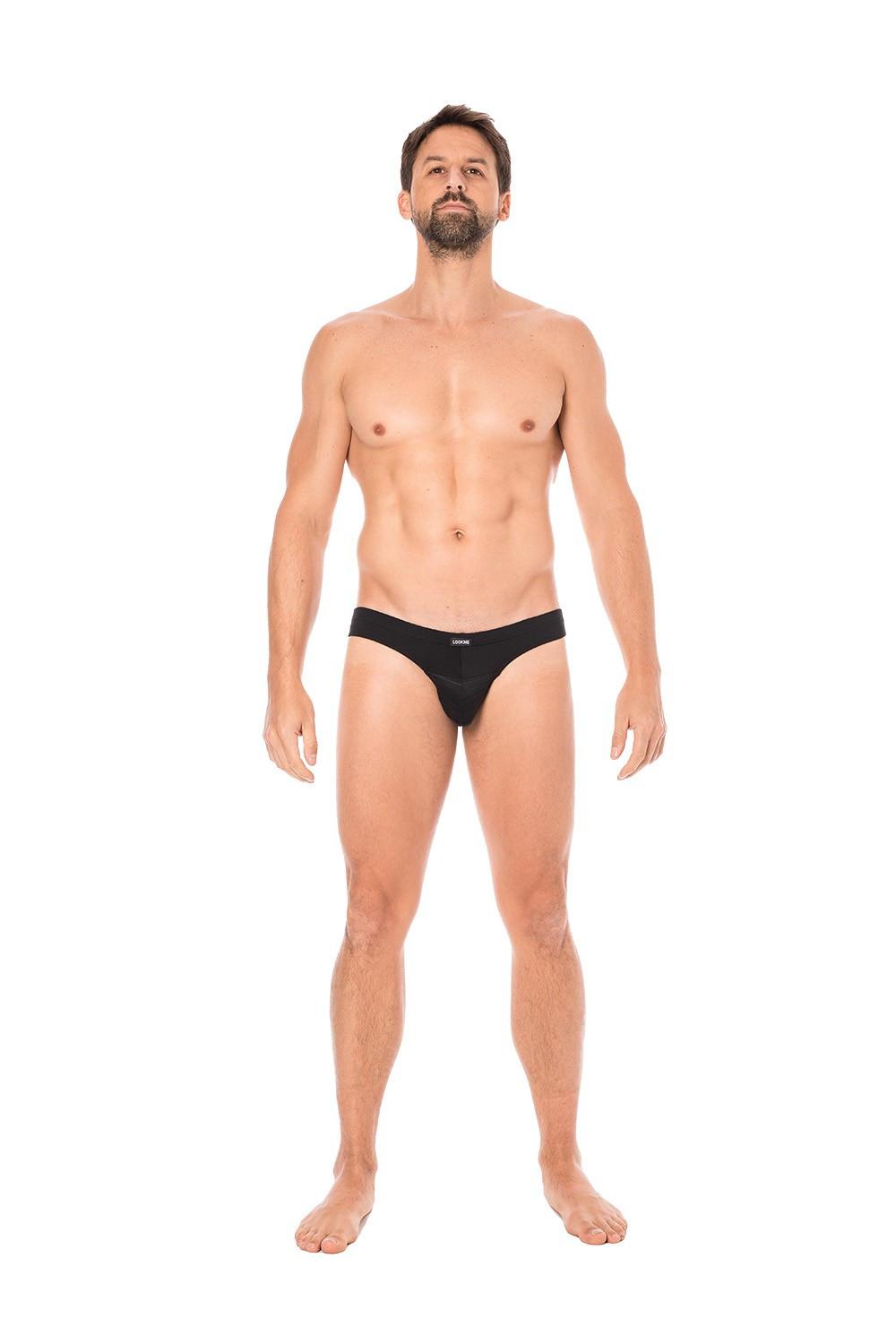 Slip noir rayé opaque et transparent