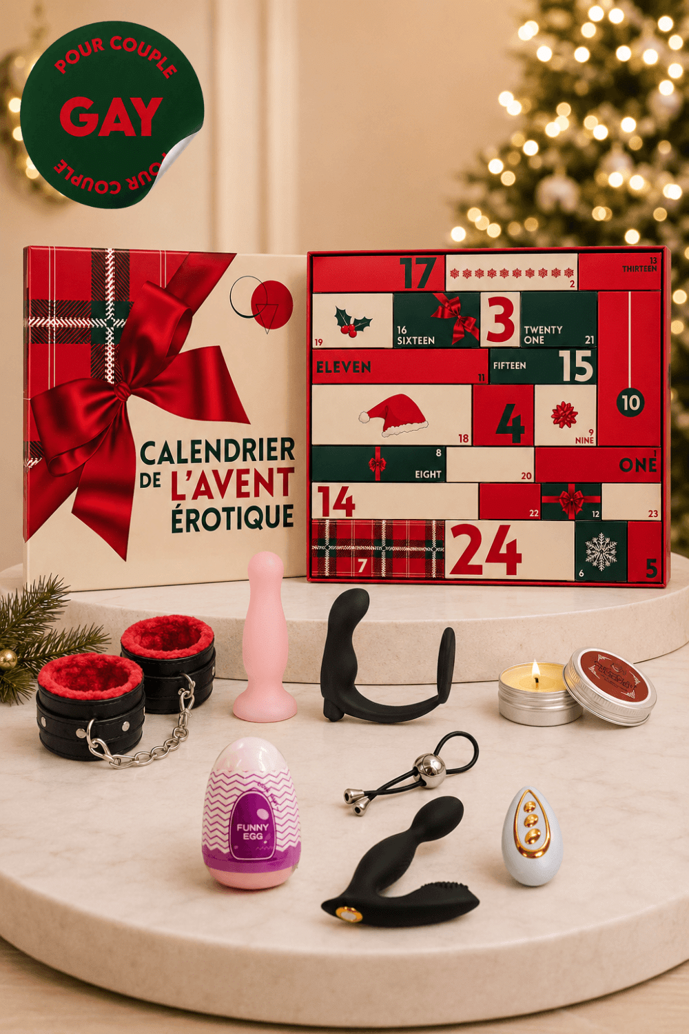 Calendrier de l’Avent érotique 24 surprises pour couple gay – 2026