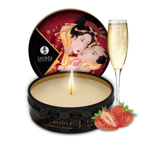 Mini bougie de massage – Vin pétillant à la fraise
