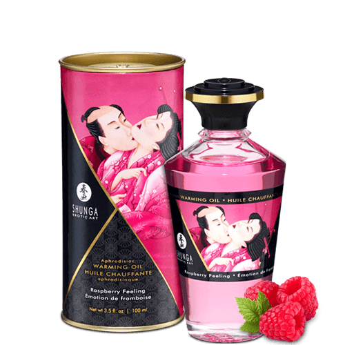 Huile chauffante aphrodisiaque – Framboise 100ml