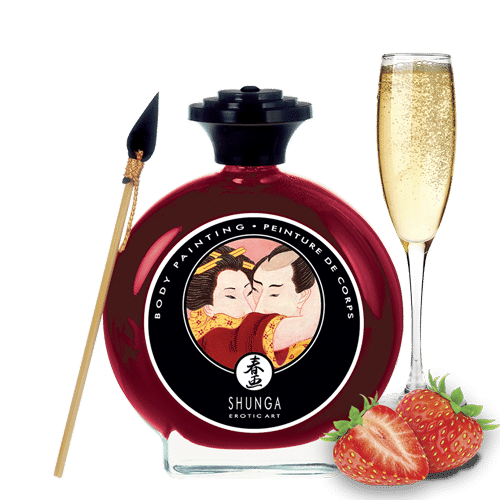 Peinture de corps embrassable – Vin pétillant à la fraise