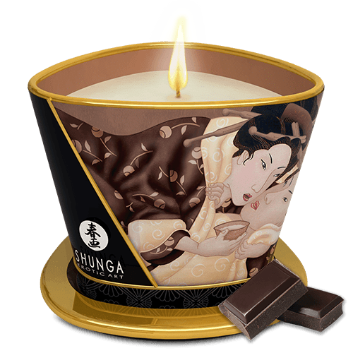 Bougie de massage lueur et caresses – Excitation Chocolat enivrant