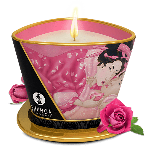 Bougie de massage lueur et caresses – Aphrodisia Rose
