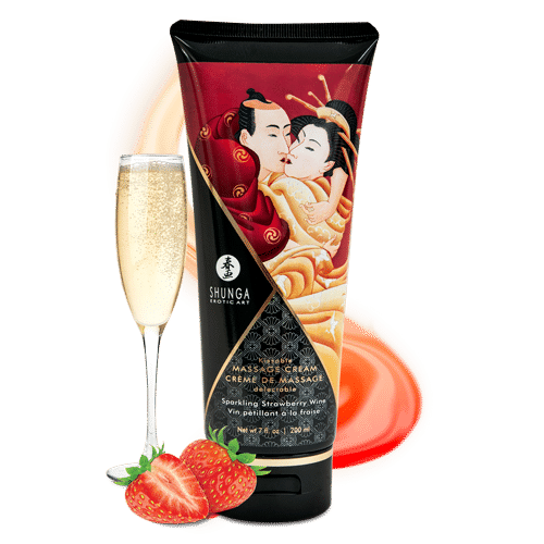 Crème de Massage délectable – Vin pétillant à la fraise