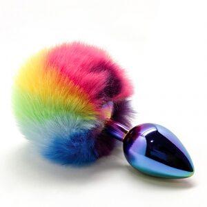 plug pompon arc-en-ciel l