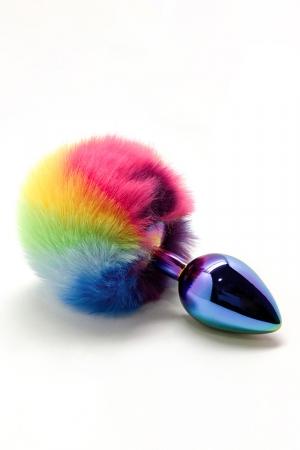 plug pompon arc-en-ciel l