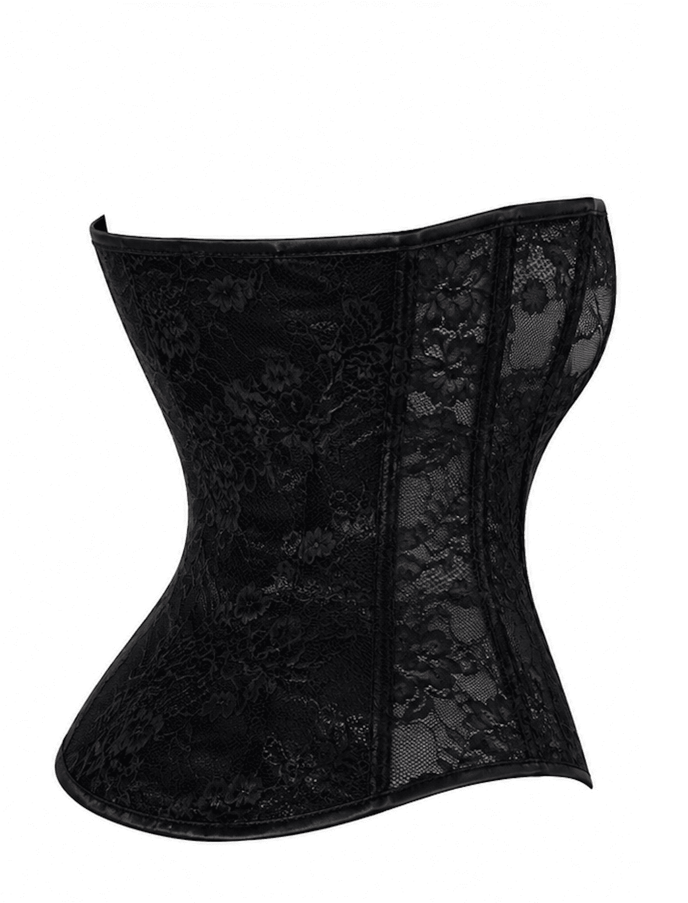 F406 One more kiss Corset en dentelle et powerwetlook