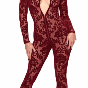 F421 Masquerade Bodystocking avec Zip Trois Voies