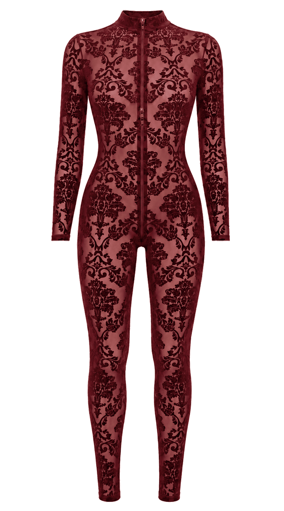 F421 Masquerade Bodystocking avec Zip Trois Voies