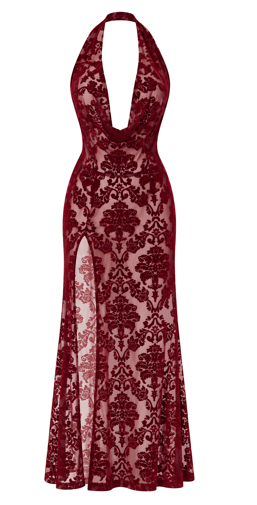 F424 Masquerade Robe longue dos nu