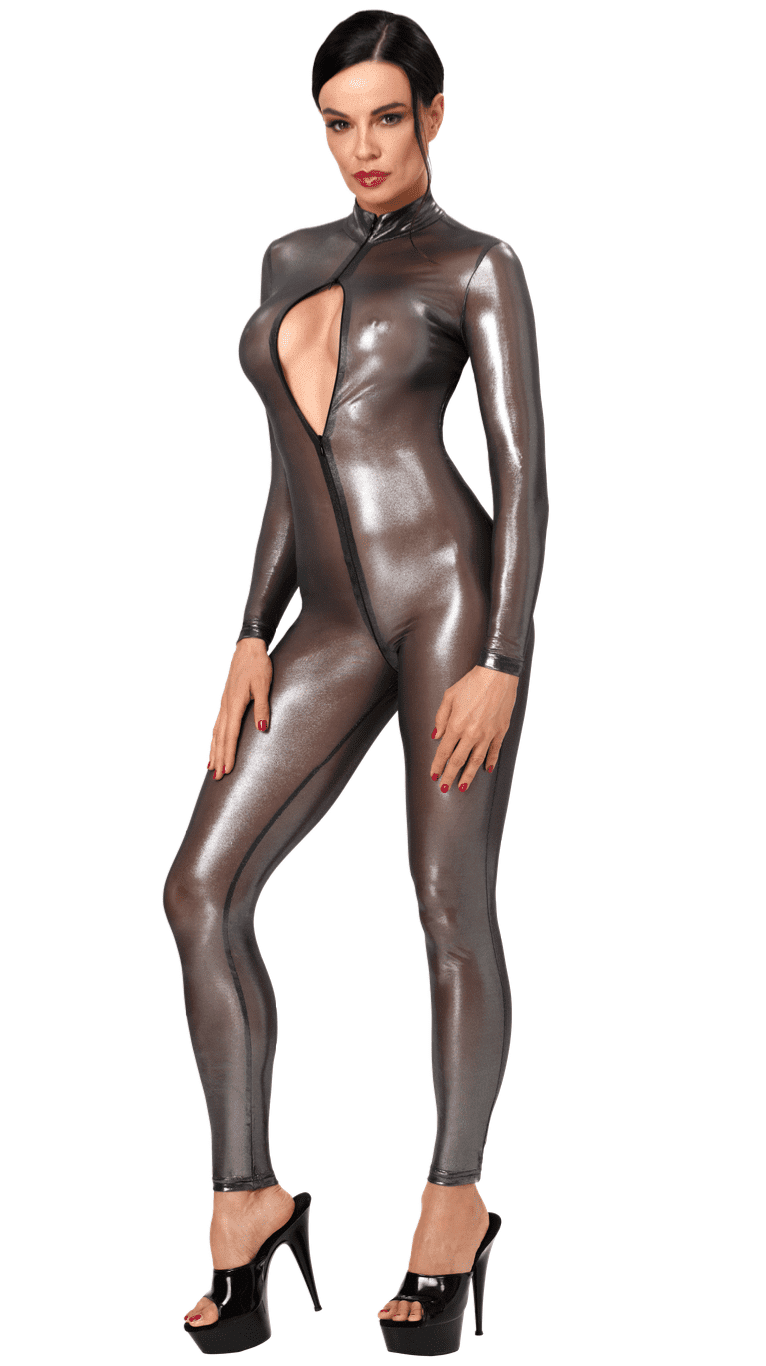 F429 Moondust Bodystocking avec Zip Trois Voies
