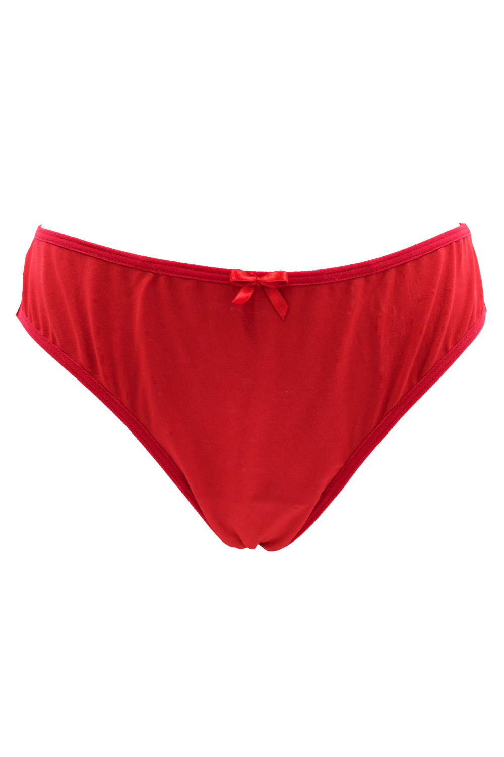 Culotte rouge en dentelle avec nœud en satin