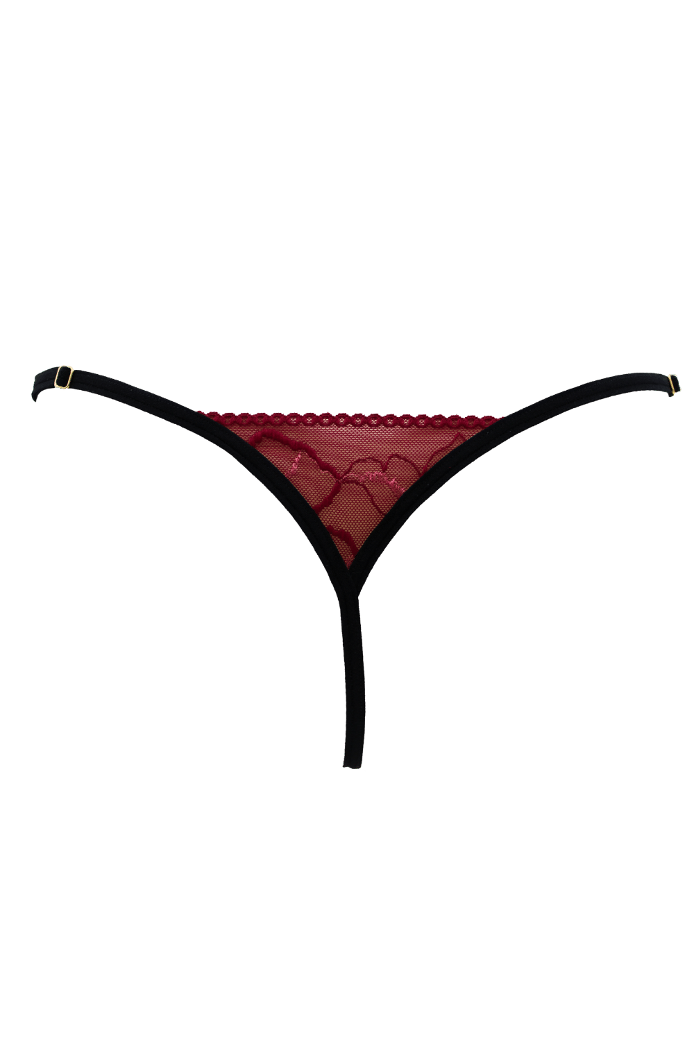 String bordeaux avec anneaux détachables