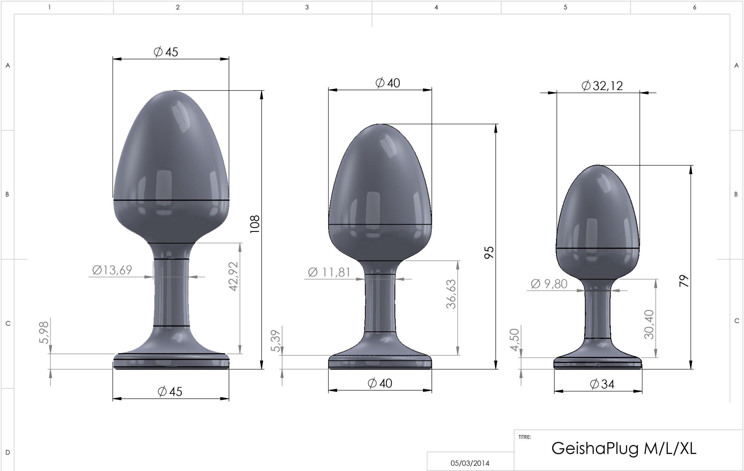 Plug Anal Bijou Geisha Diamond M – Noir et Blanc